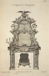 Diseño para una chimenea, pub. 1761 de Thomas after Chippendale